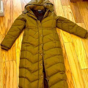 Brooklyn Industries Down Maxi Ankle Length Mustard Gold Puffer Coat M